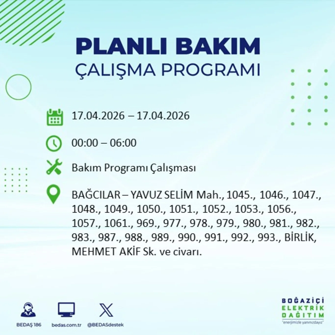Elektrik kesintisi programı