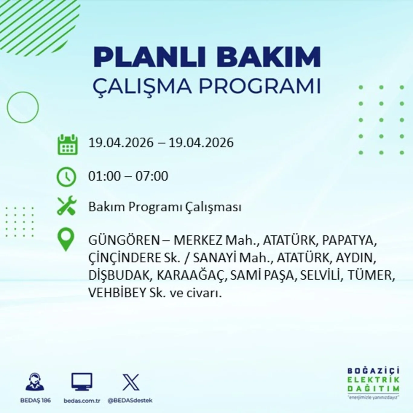 Elektrik kesintisi programı