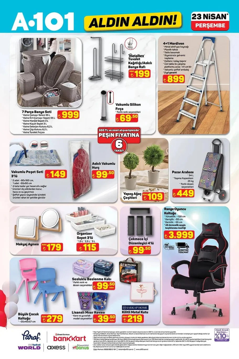 A101 23 Nisan 2026 aktüel kataloğu yayında