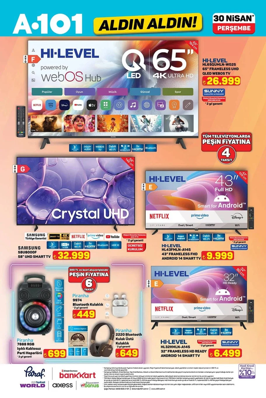 A101 30 Nisan aktüel kataloğu yayında