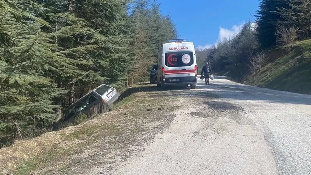 Bilecik'te otomobil şarampole devrildi: 2 yaralı