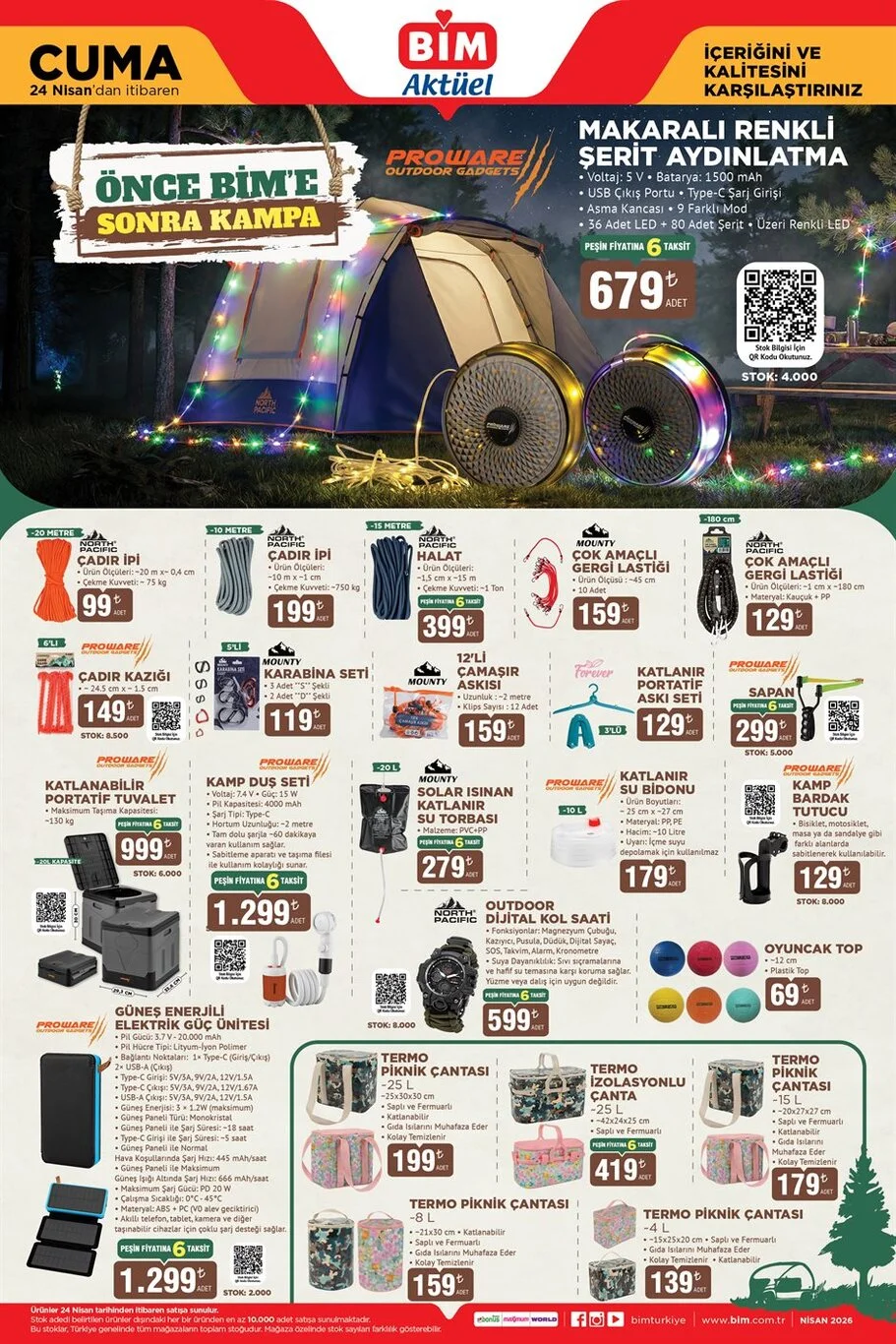 BİM'e klima ve kamp malzemeleri geliyor!