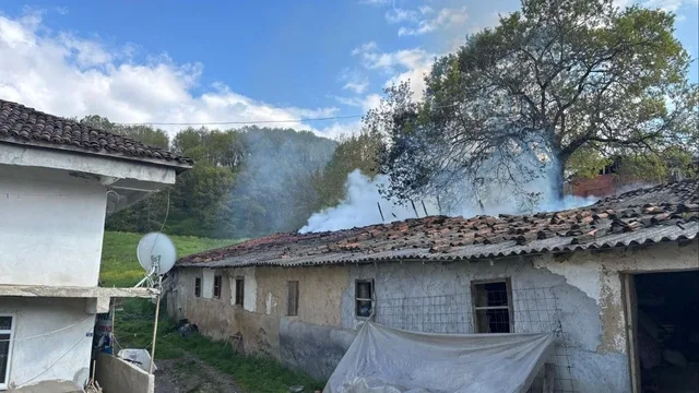 Kocaeli Karamürsel'de samanlık alevlere teslim oldu, söndürüldü