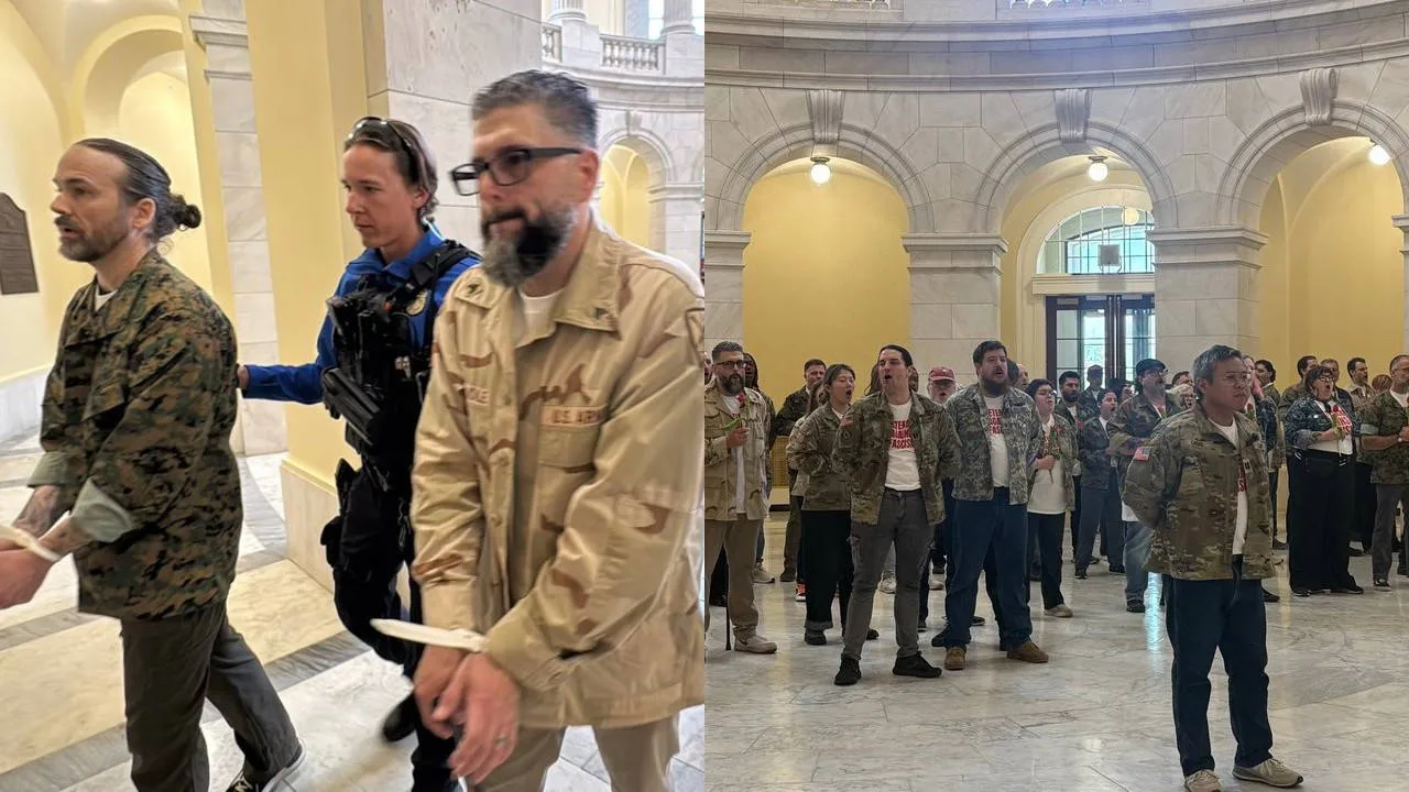 ABD Kongresi’nde İran protestosu: Gaziler kelepçelenerek gözaltına alındı