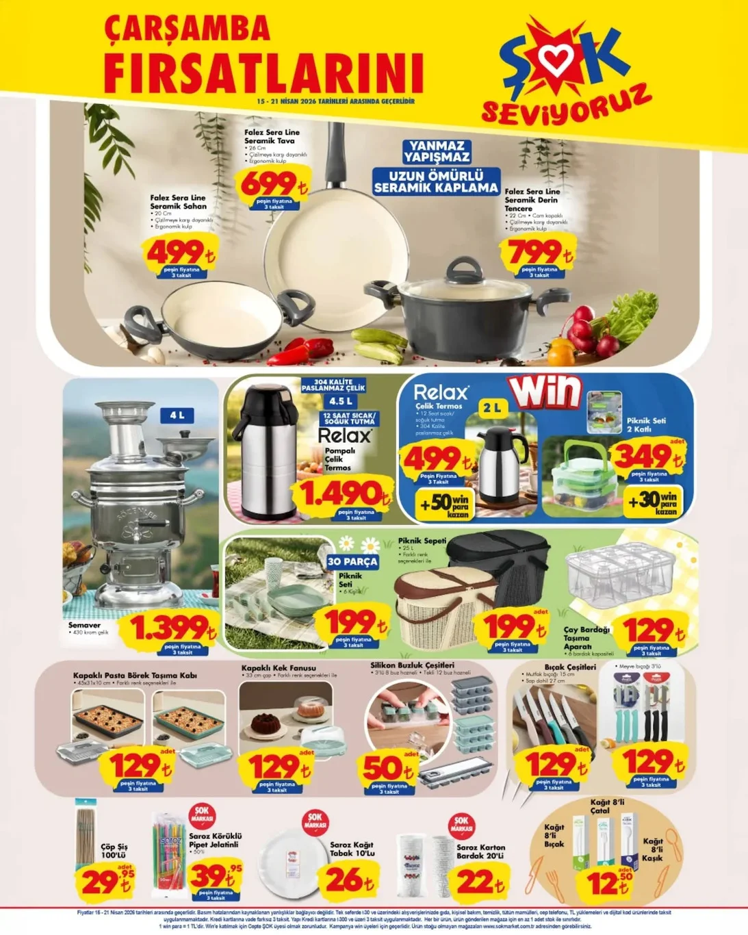ŞOK 15 Nisan aktüel kataloğu yayında