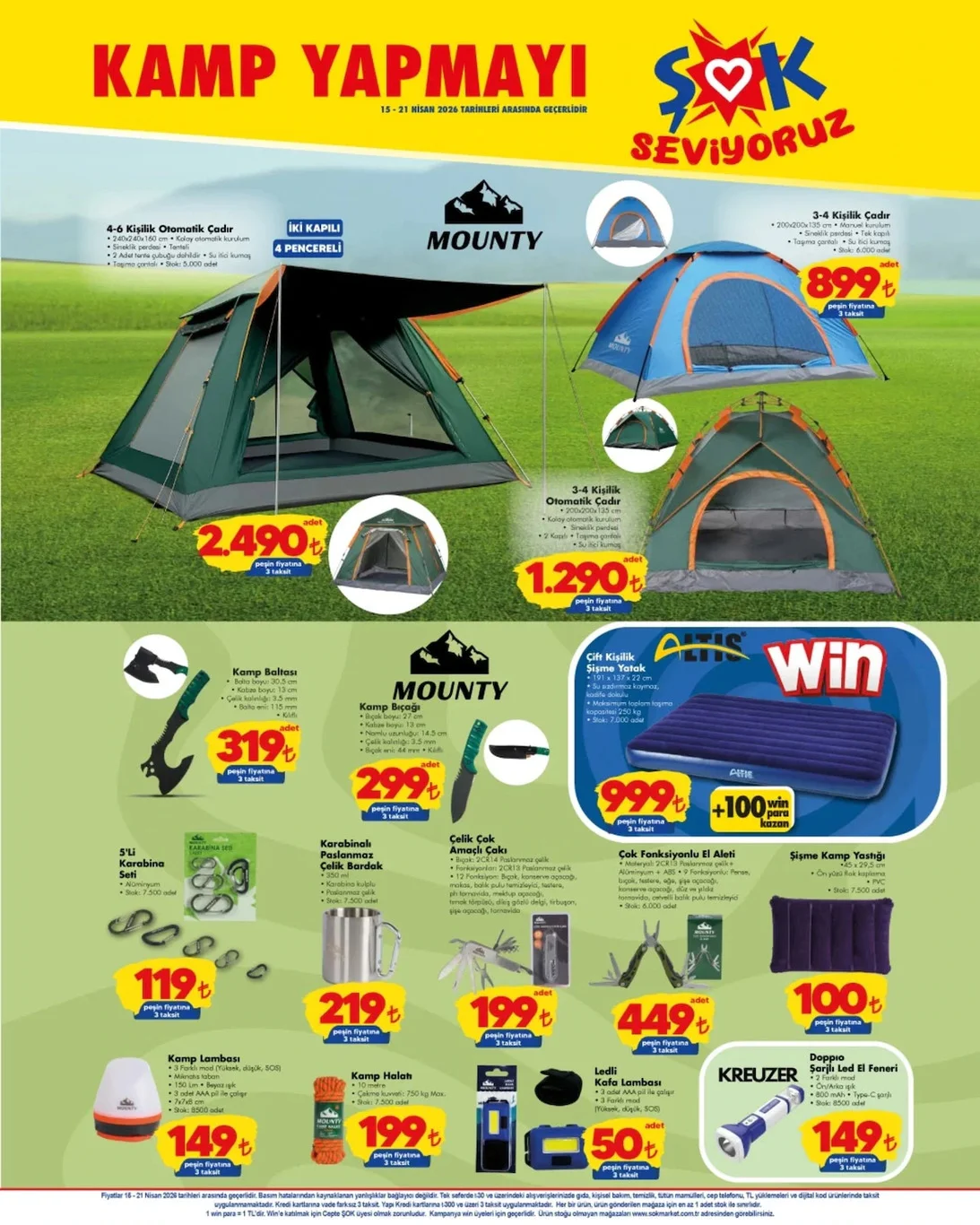 ŞOK 15 Nisan aktüel kataloğu yayında
