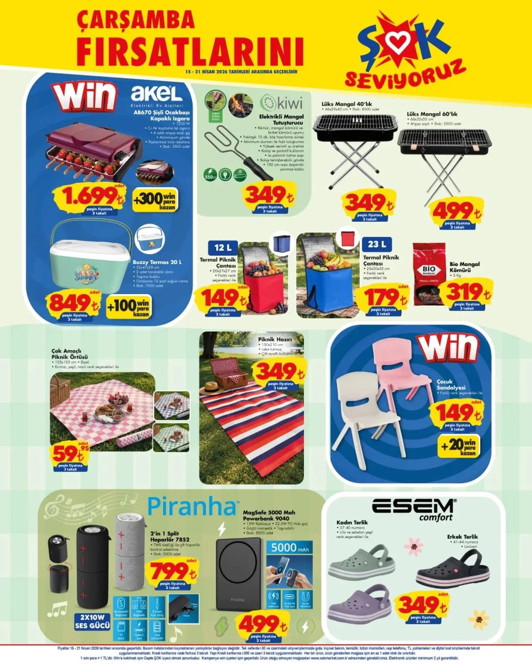 ŞOK 15 Nisan aktüel kataloğu yayında