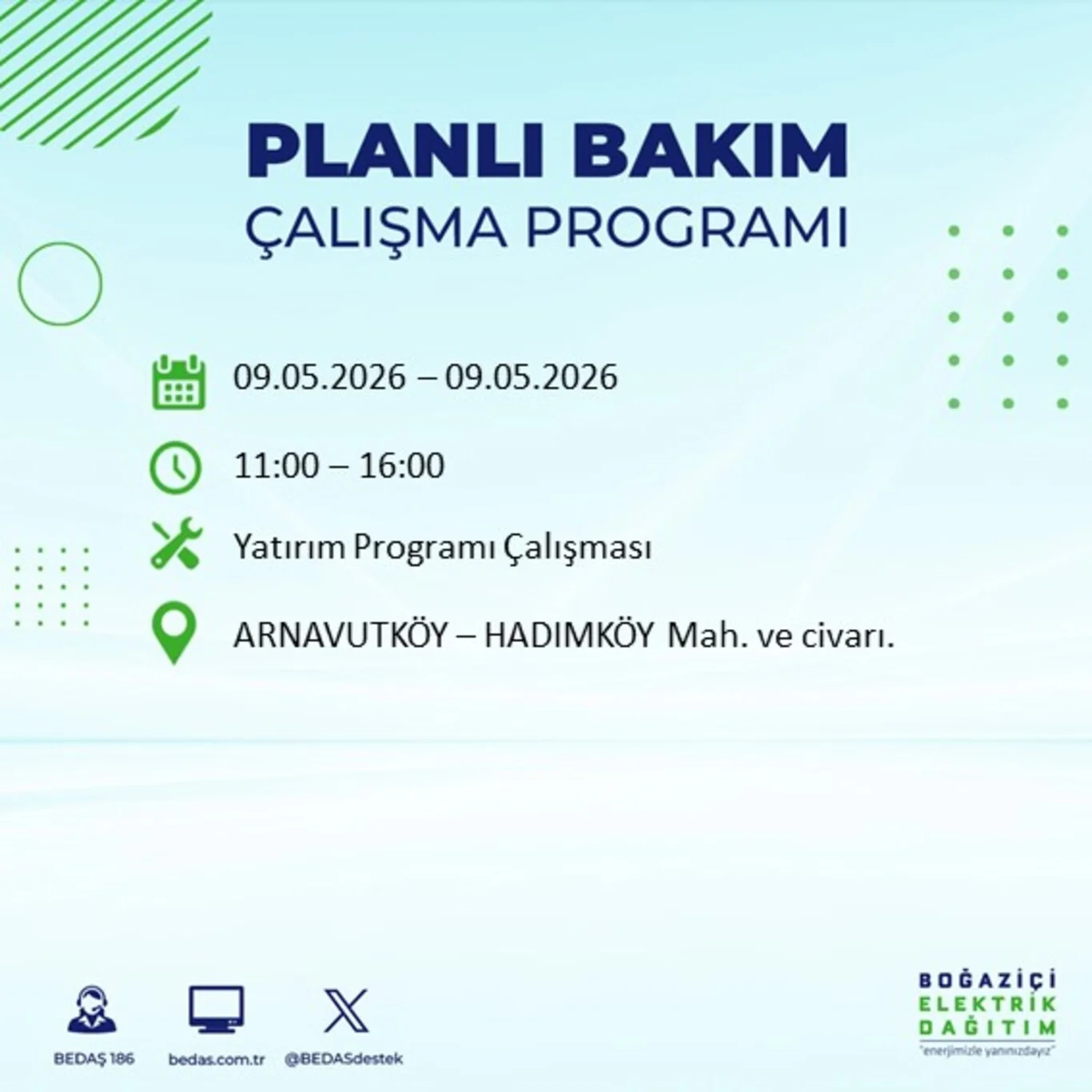 İstanbul elektrik kesintisi programı