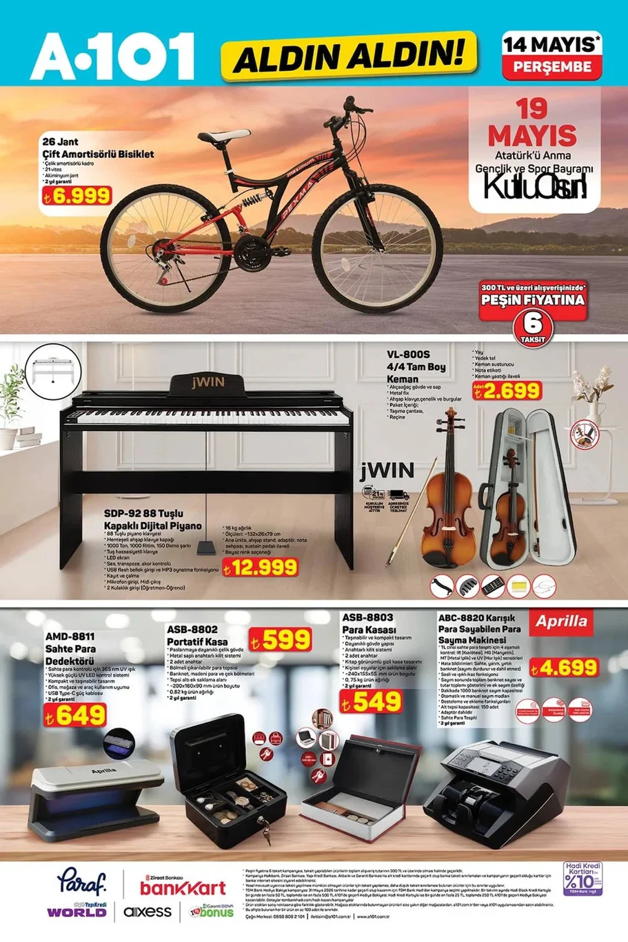 A101 14 Mayıs aktüel kataloğu yayında