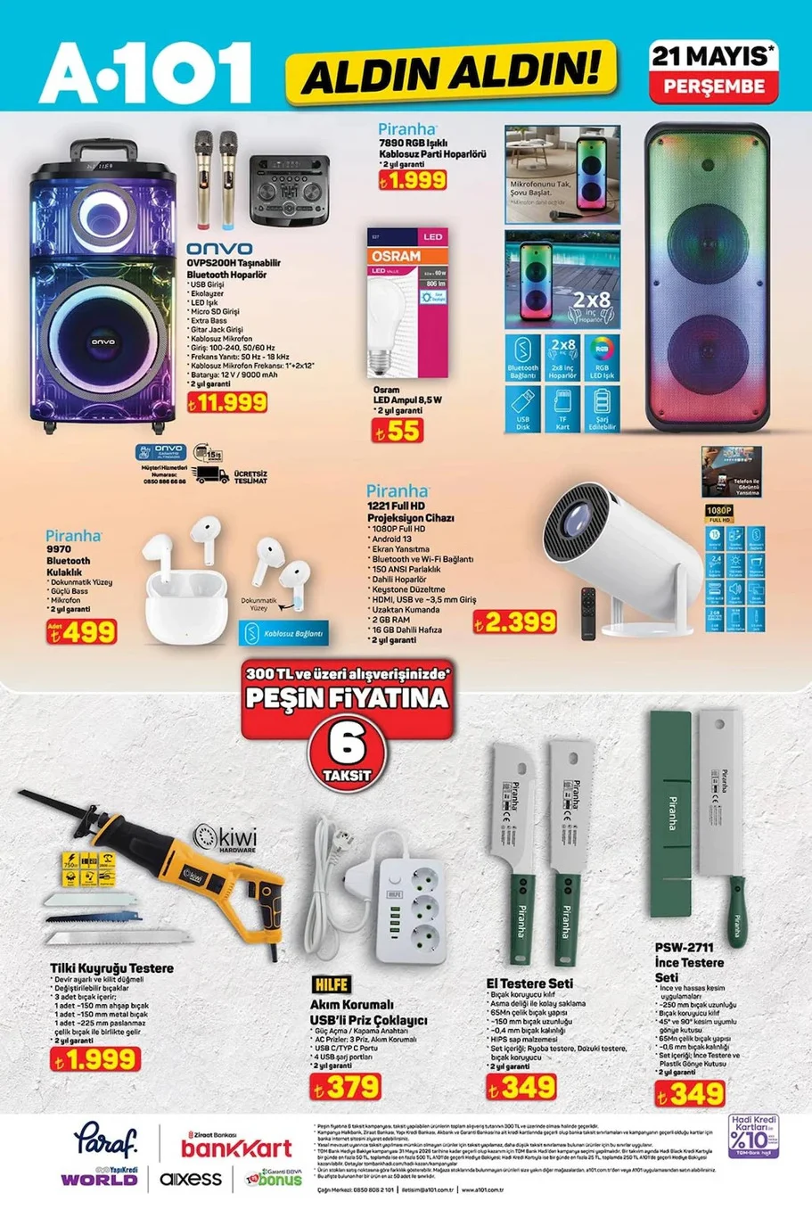 A101 21 Mayıs aktüel kataloğu yayında