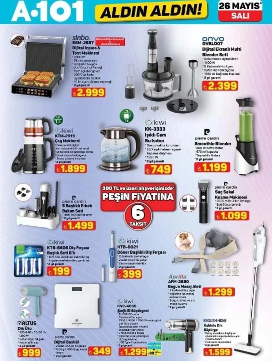 A101 26 Mayıs indirim kataloğu
