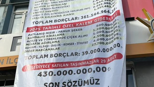 AK Partili Pakdemir'den Keşan Belediyesi'ne borç ve harcama eleştirisi