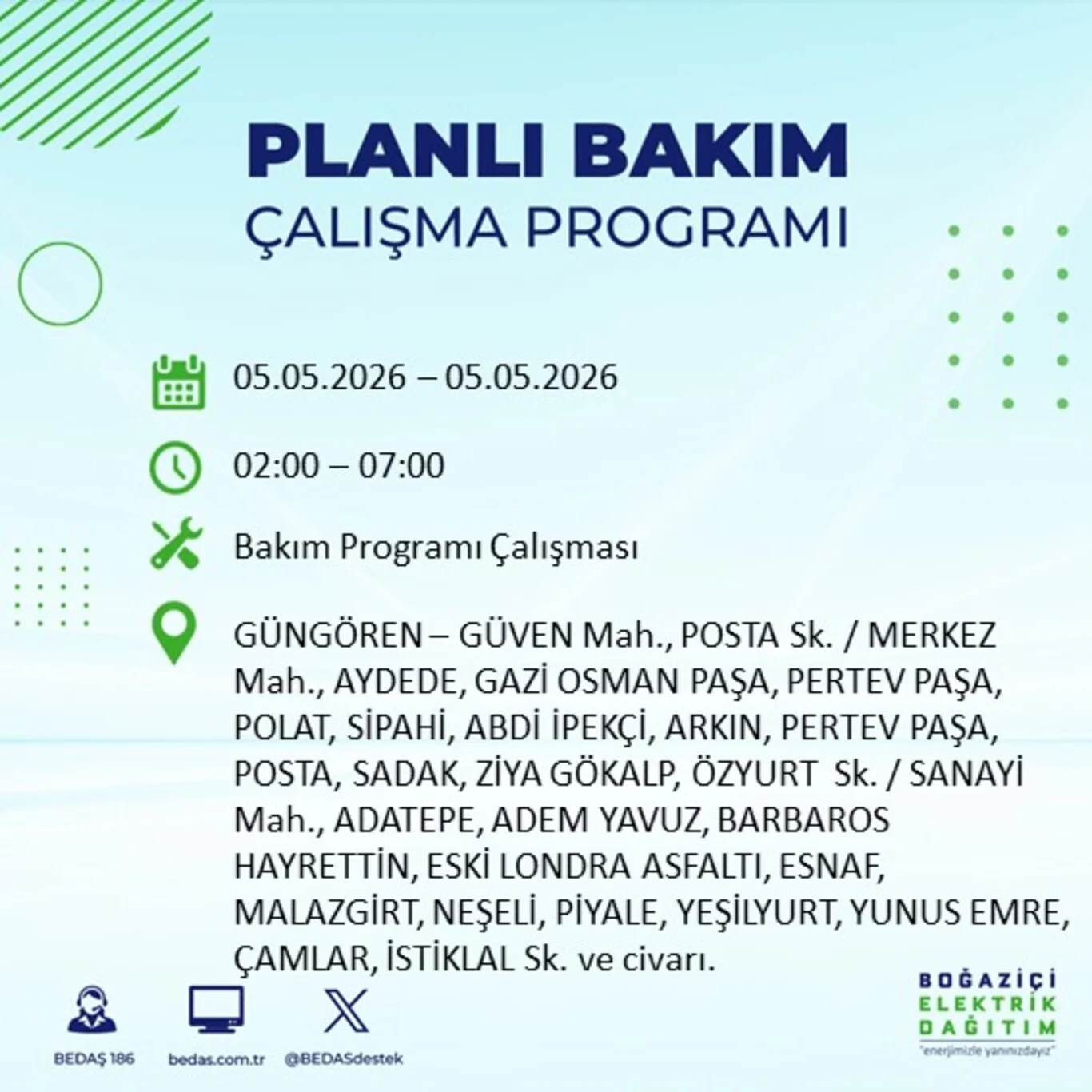 İstanbul 5 Mayıs elektrik kesintisi!