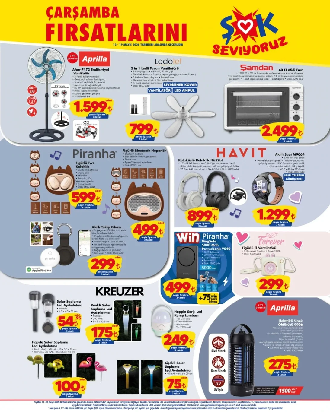 ŞOK 13-19 Mayıs aktüel kataloğu satışta!