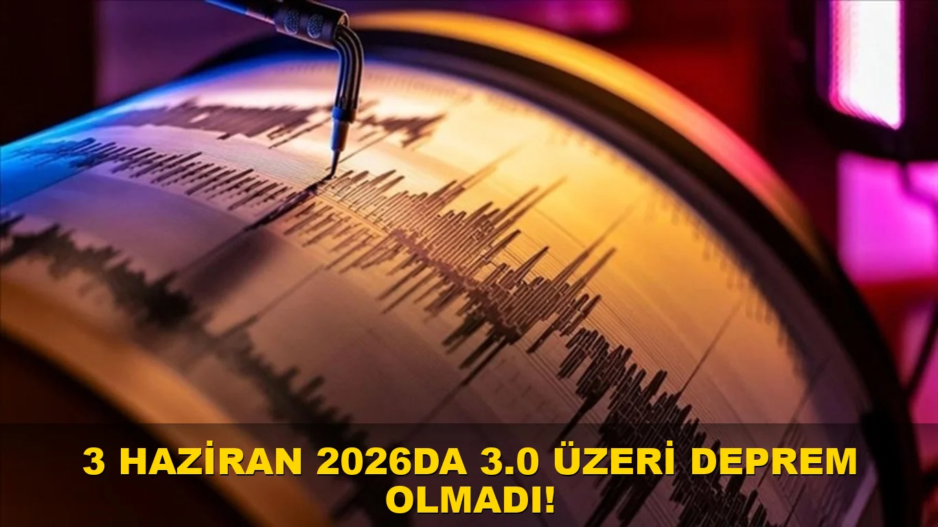3 Haziran 2026'da 3.0 üzeri deprem olmadı!