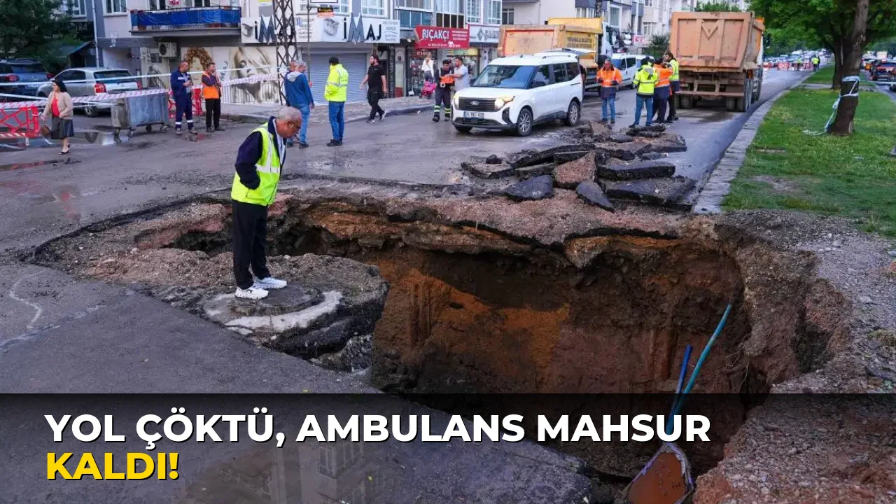 Yol Çöktü, Ambulans Mahsur Kaldı!