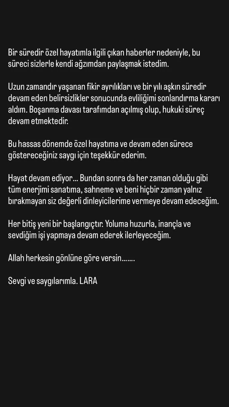 Lara Boşanma Davası Açtı!
