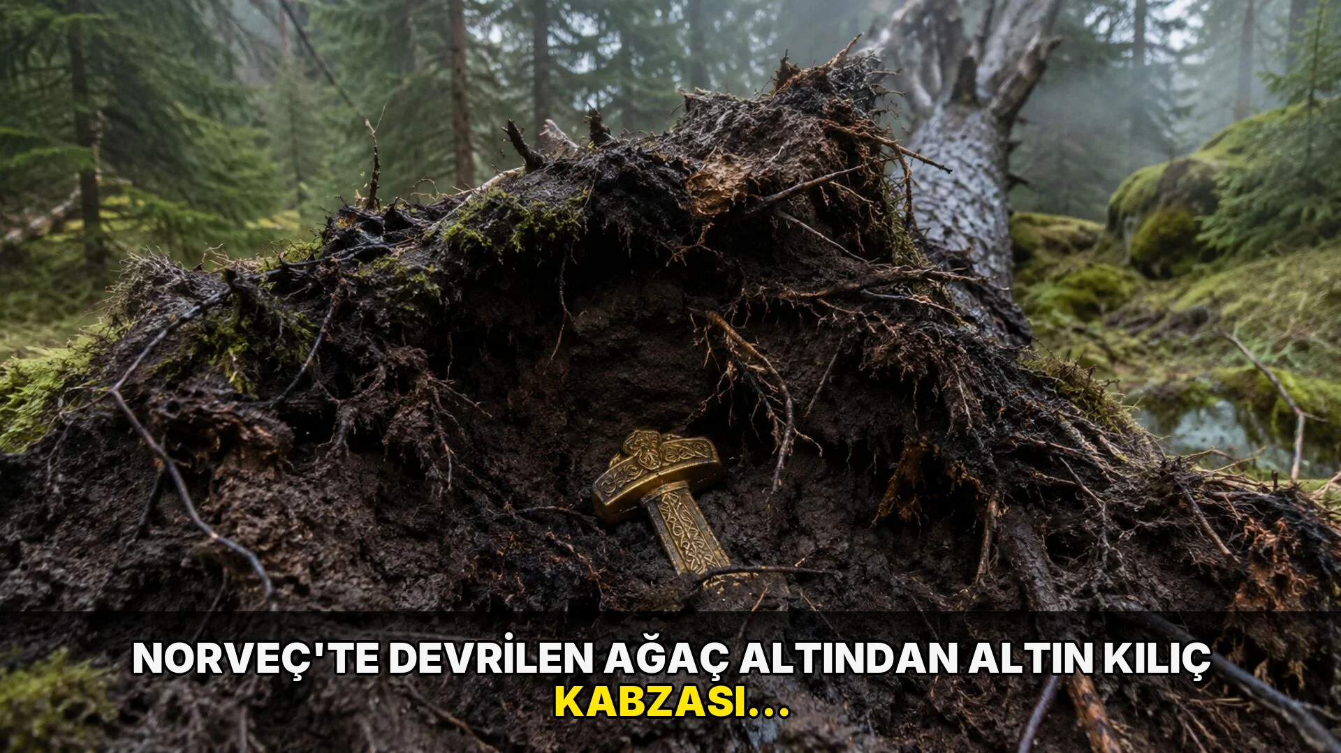 Norveç'te Devrilen Ağaç Altından Altın Kılıç Kabzası Bulundu!