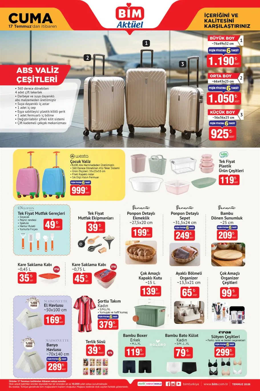 Bim 17-19 Temmuz Aktüel Ürünleri açıklandı!