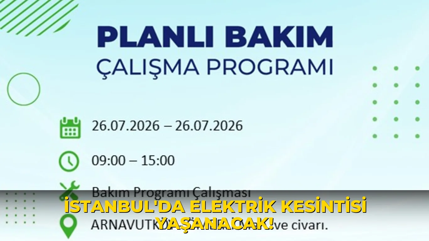 İstanbul'da elektrik Kesintisi Yaşanacak!