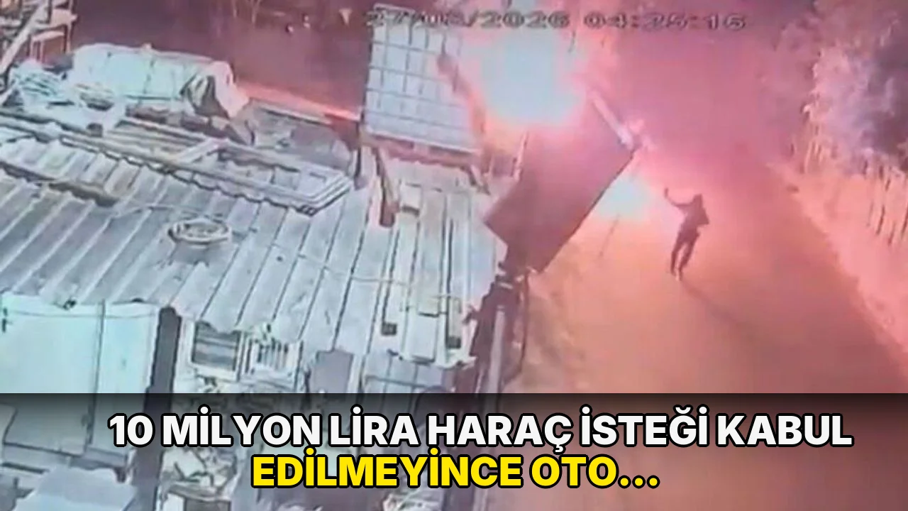 10 milyon lira haraç isteği kabul edilmeyince oto galeriyi ateşe verdiler!