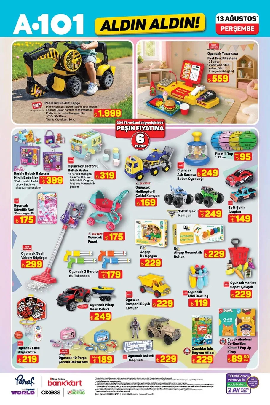 A101 13 Ağustos aktüel kataloğu yayında
