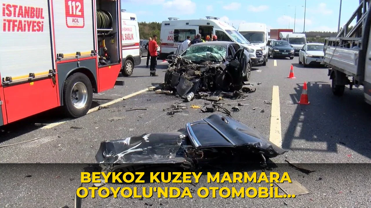 Beykoz Kuzey Marmara Otoyolu'nda otomobil kamyonete çarptı: 1’i ağır 2 yaralı