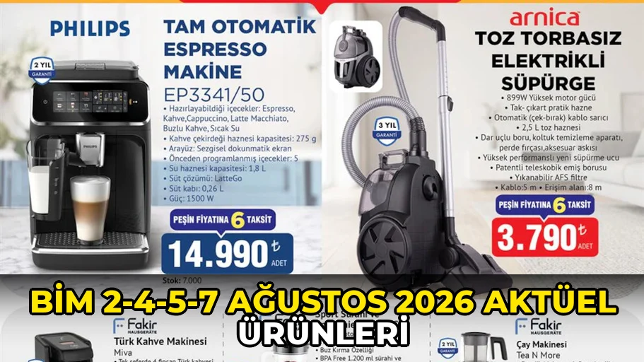 BİM 2-4-5-7 Ağustos 2026 aktüel ürünleri