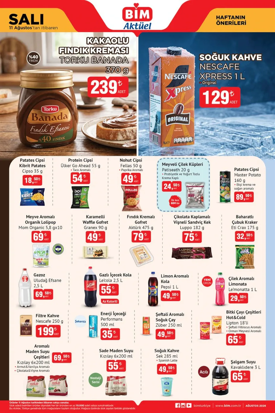 BİM 11-12-14 Ağustos aktüel kataloğu