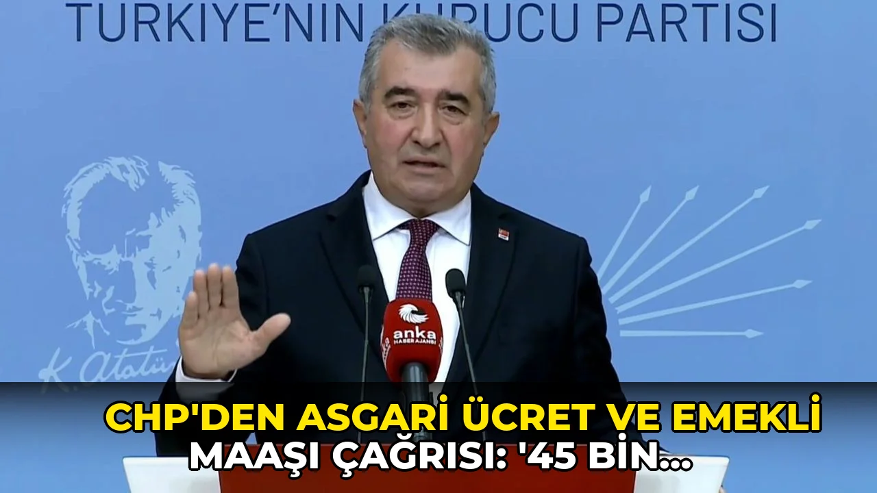 CHP'den asgari ücret ve emekli maaşı çağrısı: '45 bin TL'ye çıkarılmalı'