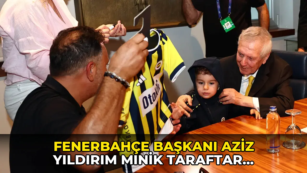 Fenerbahçe Başkanı Aziz Yıldırım minik taraftar Göktuğ Alımcı'yı ağırladı