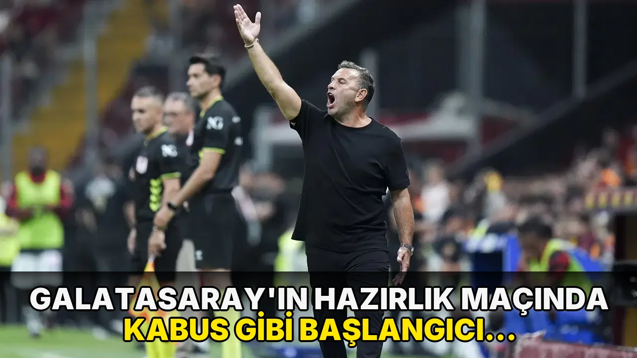 Galatasaray'dan hazırlık maçına kabus gibi başlangıç: Taraftardan protesto, penaltı, kırmızı kart