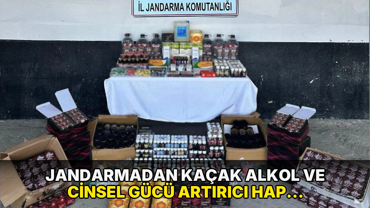 Jandarmadan kaçak alkol ve cinsel gücü artırıcı hap operasyonu