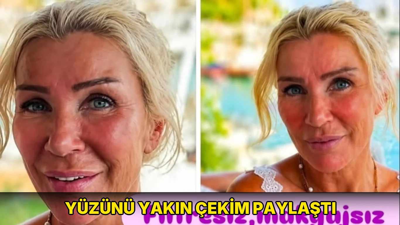 Yüzünü yakın çekim paylaştı