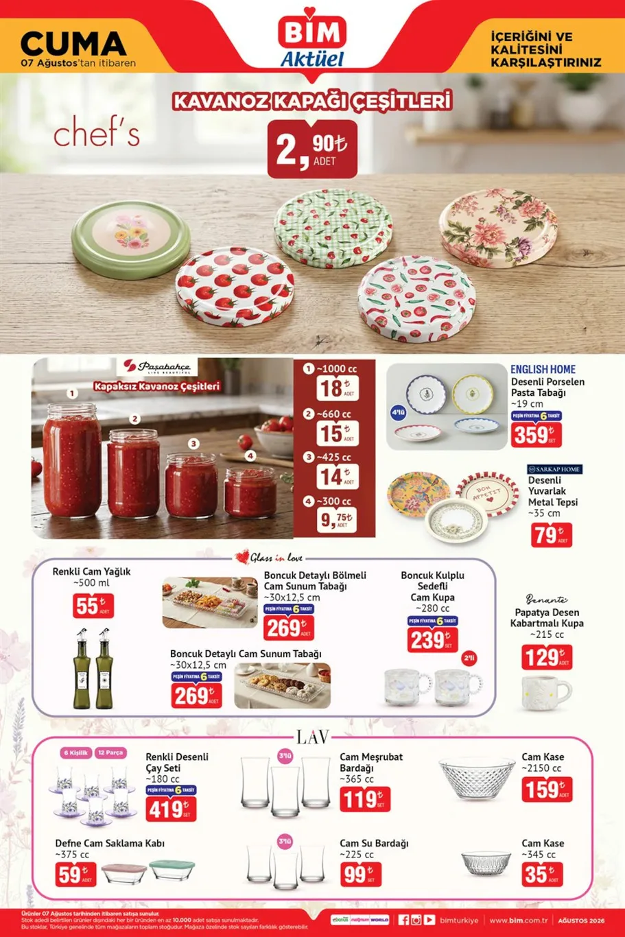 BİM 7-9 Ağustos aktüel kataloğu