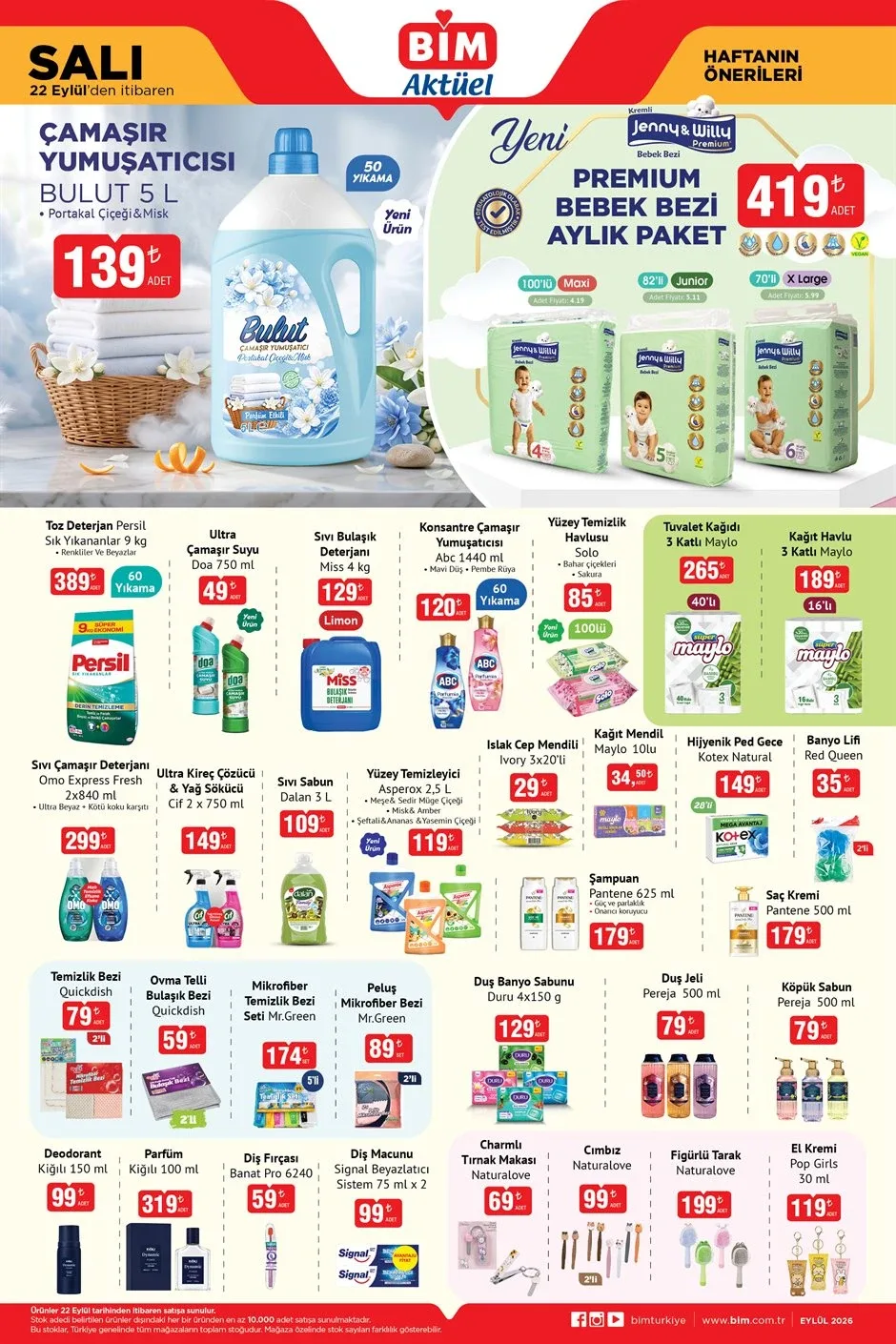Pınar Az Yağlı Beyaz Peynir 900 g: 219 TLTorku %3 Yağlı Yoğurt 3000 g: 199,50 TLSultan Dana Kangal Sucuk 500 g: 319 TLBulut Çamaşır Yumuşatıcısı 5 L: 139 TL