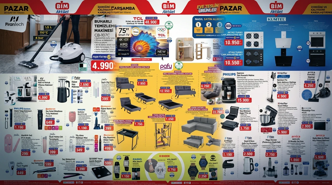 BİM AKTÜEL 20-25 EYLÜL KATALOĞU | Bugün BİM'de neler var? BİM aktüel indirimli ürünler tam liste ve fiyatları! Çocuk valiz, halı, TV, gıda ve temizlikte dev fırsatlar