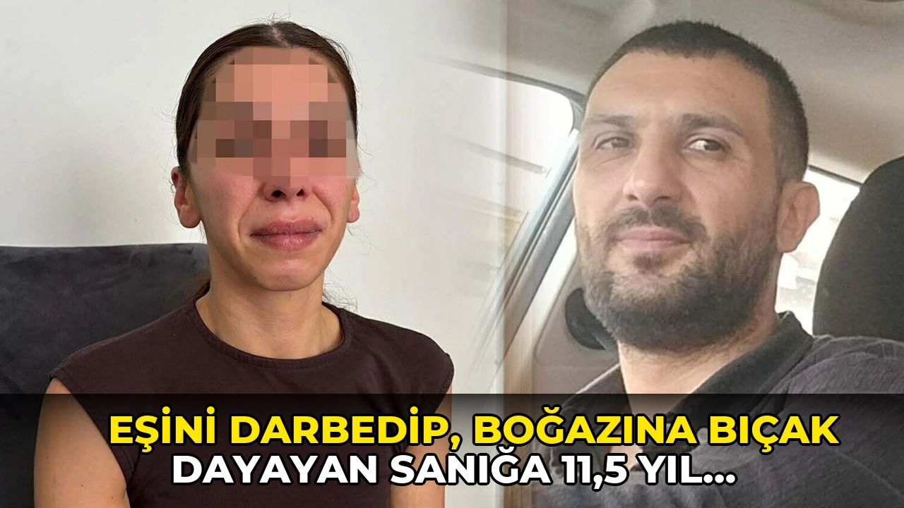 Eşini darbedip, boğazına bıçak dayayan sanığa 11,5 yıl hapis talebi