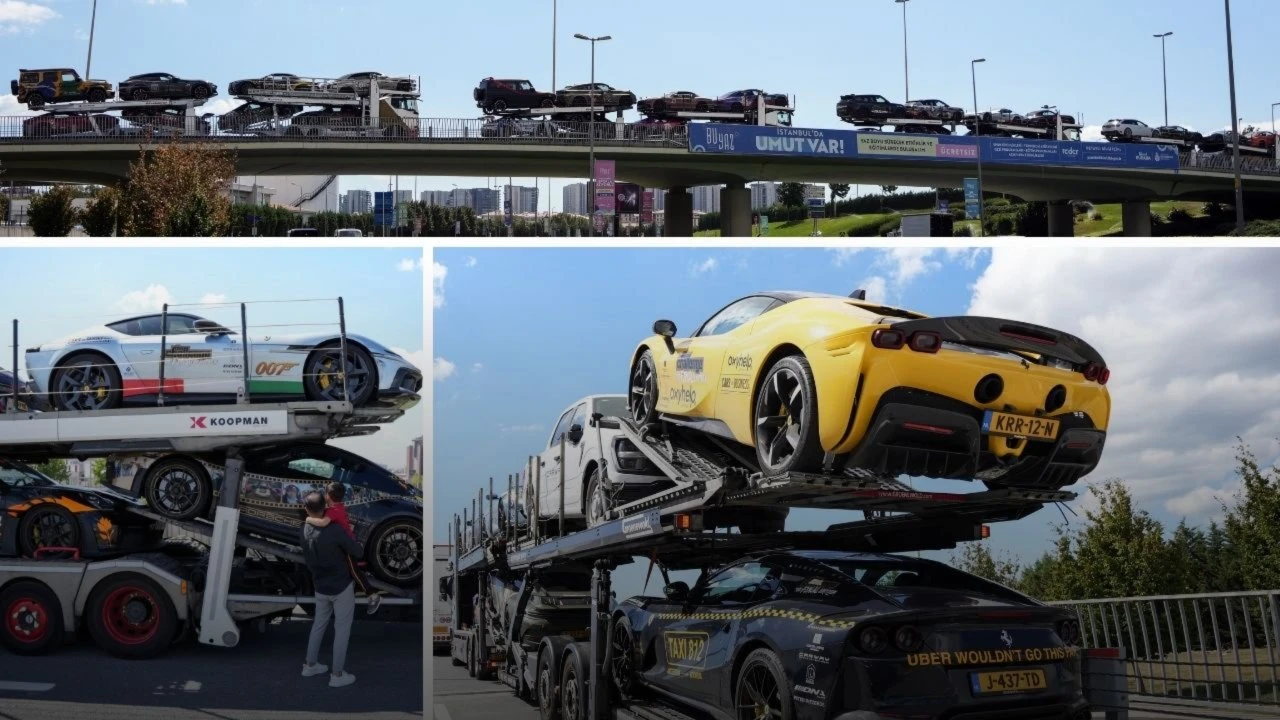 Görenler gözlerine inanamadı! Ferrari, Aston Martin, Porsche... Milyon dolarlık araç filosu İstanbul'da