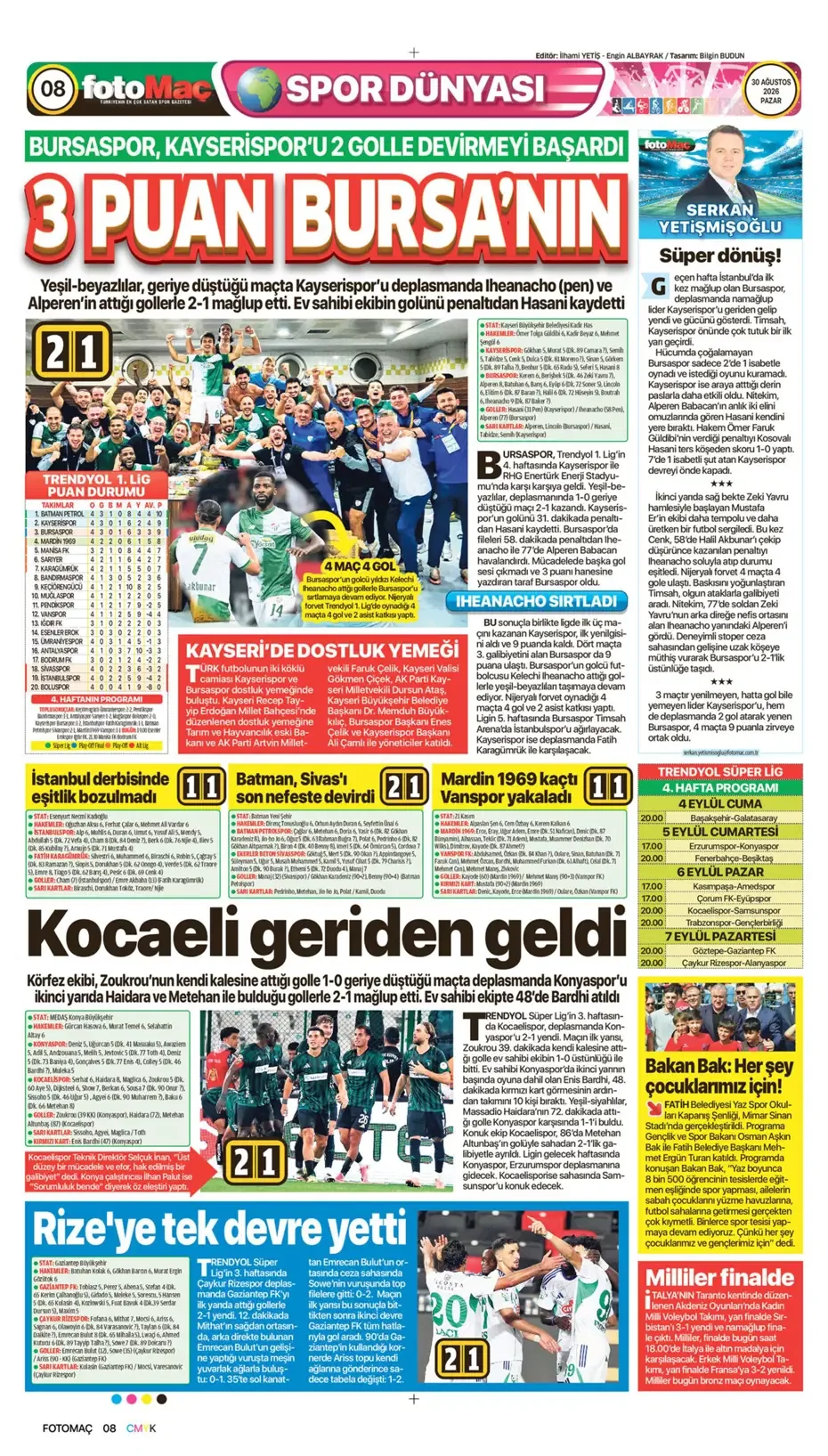Günün spor manşetleri: ‘Fenerbahçe’ye yeni Ronaldinho’
