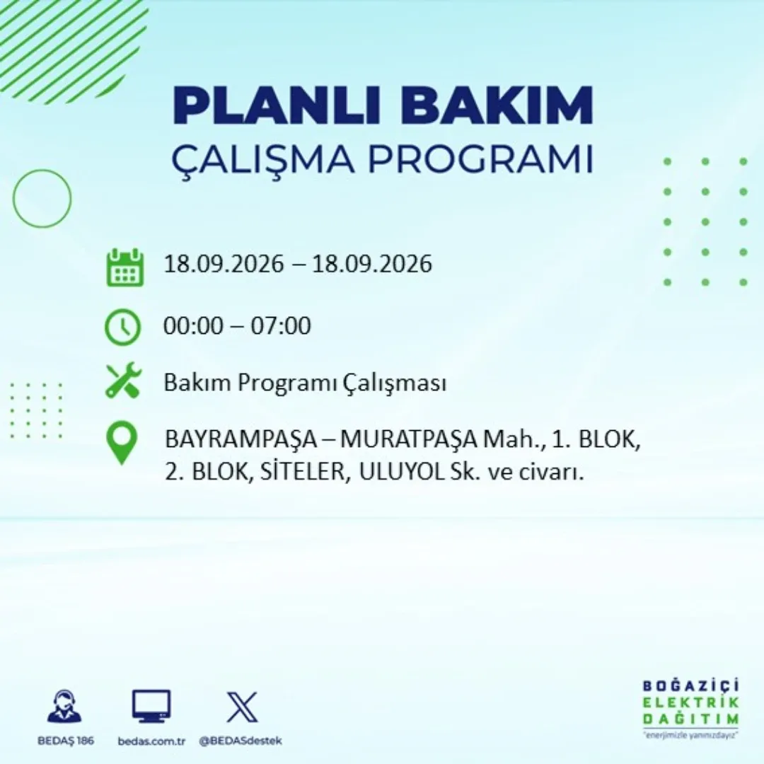 Bayrampaşa elektrik kesintisi: Muratpaşa mahallesi