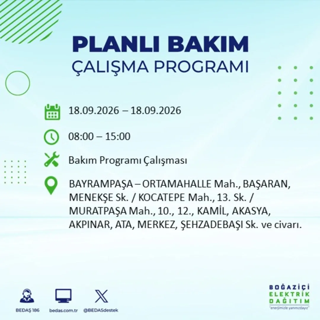 Bayrampaşa elektrik kesintisi: Ortamahalle mahallesi