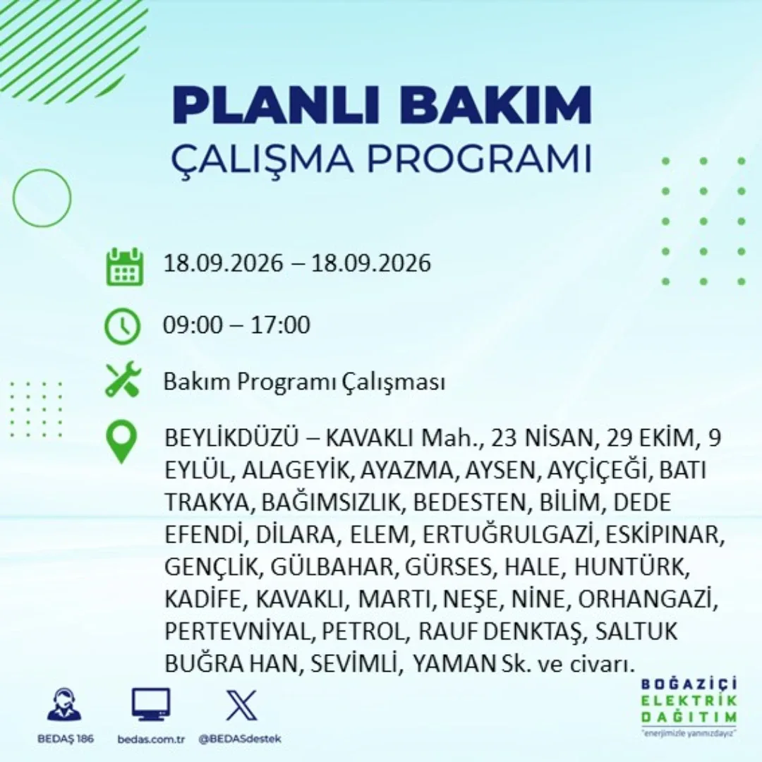 Beylükdüzü elektrik kesintisi: Kavaklı mahallesi kesinti saatleri