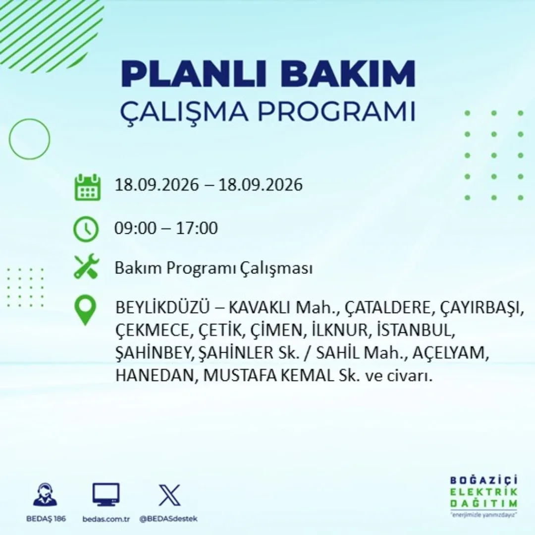 Beylükdüzü elektrik kesintisi: Kavaklı mahallesi kesinti saatleri