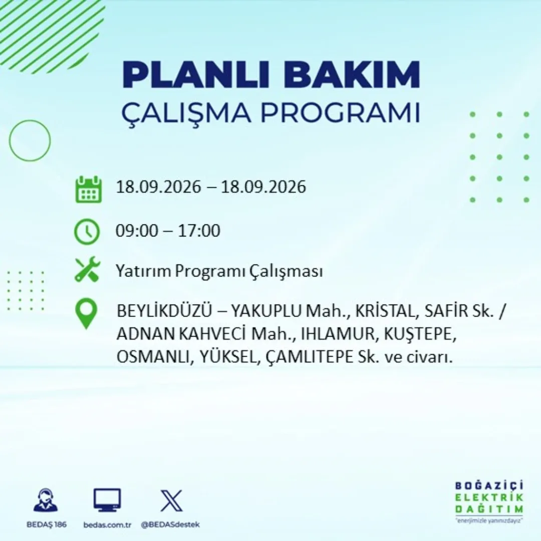 Beylükdüzü Yakuplu mahallesi elektrik kesintisi