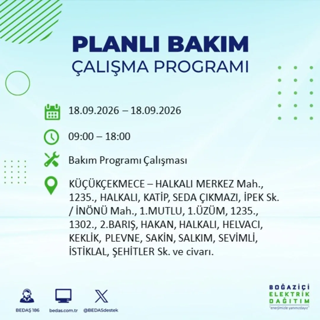 Küçükçekmece Halkalı Merkez mahallesi elektrik kesintisi