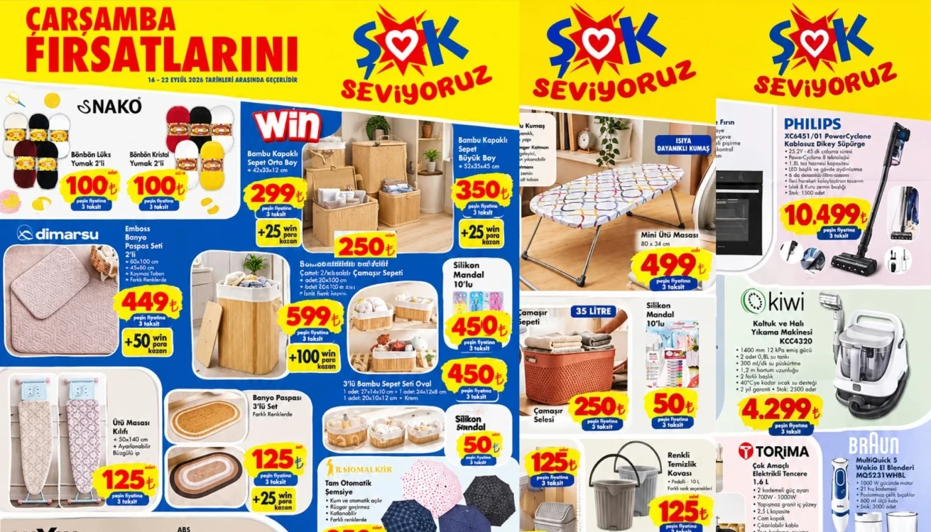 ŞOK 16-22 Eylül kataloğu 2026: ŞOK'a halı ve koltuk yıkama makinesi geliyor! ŞOK'ta bu hafta neler var?