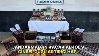 Jandarmadan kaçak alkol ve cinsel gücü artırıcı hap operasyonu