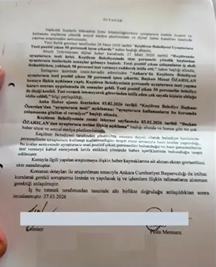 Keçiören Belediyesi Tutanak