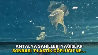 Antalya sahilleri yağışlar sonrası 'plastik çöplüğü'ne döndü!